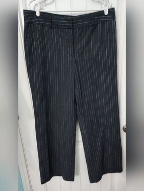 Merona Women's Grey Dress Pants with Light Pink Ombre Pinstripe, Size 16